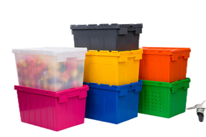 12 gallon nhựa Stackable lưu trữ keepbox Tote container với kèm theo bản lề nắp cho thuê vận chuyển hậu cần - Product Image 2