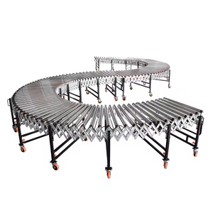 Contenedor de correa de cuña múltiple NaiLi, línea transportadora de rodillos alimentada telescópica Flexible, descarga de carga