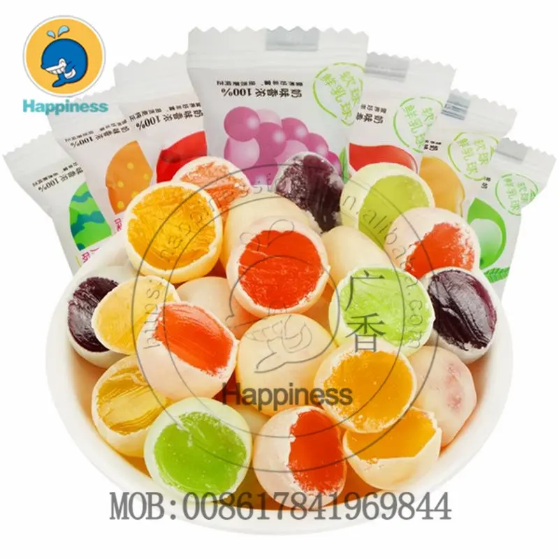 wholesale milk ball fruit flavor chewing gum candy jelly fruit candy
