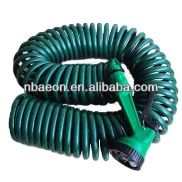 3/8 zwei-farbe rohr Coil Hose mit Aluminum joint und Color box und 7 funktion spritzpistole und frühling schutz hülse