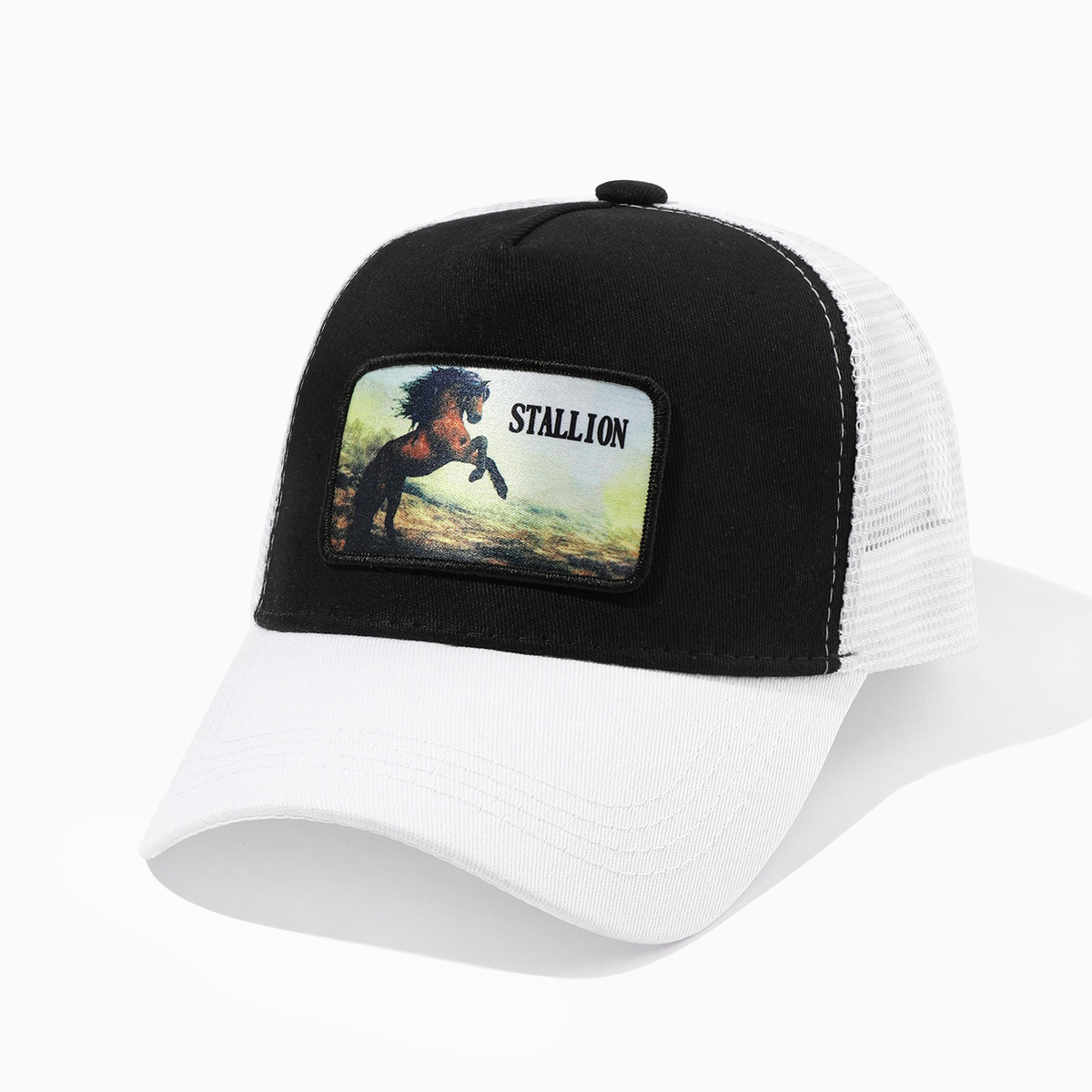 Black + white brim