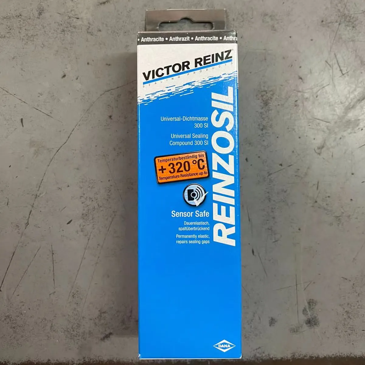 Junta selladora de silicona para motor de coche, sellador de silicona negro, gris oscuro, Victor Reinz + 38757, 71-320-00