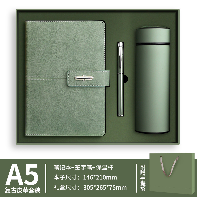 Set de regalo empresarial de tres piezas - Matcha verde