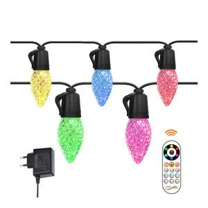 ウォームホワイトリモコンライトLEDストリングライトC35RGBランプホルダー屋外花飾り照明コネクターLEDストリップ - Product Image 1