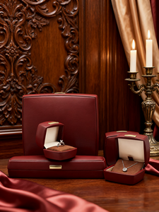 FANDIJI kotak perhiasan antik seri Vanka baru dengan desain Label Mental Logo kustom untuk kotak cincin gelang casing kulit PU - Product Image 5