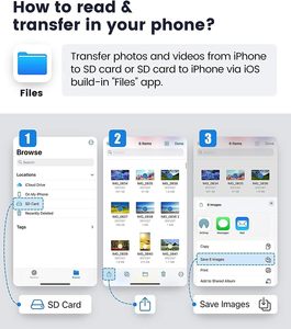 热卖USB C连接器至SD/tf卡读卡器适配器内存sd卡读卡器，适用于iPhone/iPad - Product Image 3