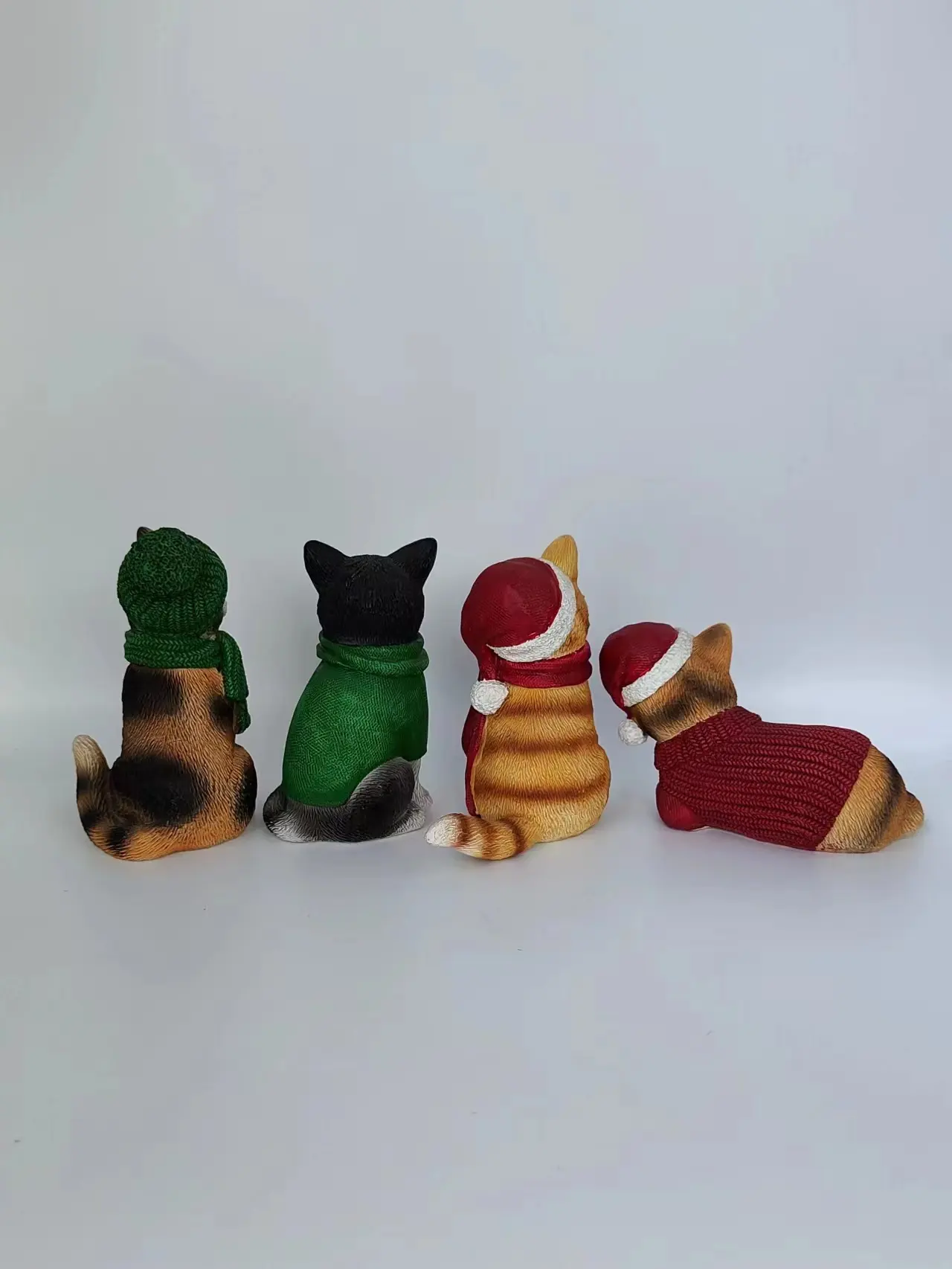 4 أنواع أزياء لطيف واقعية تماثيل حيوانات فن القط الراتنج الحرف اليدوية هدايا ديكور المنزل