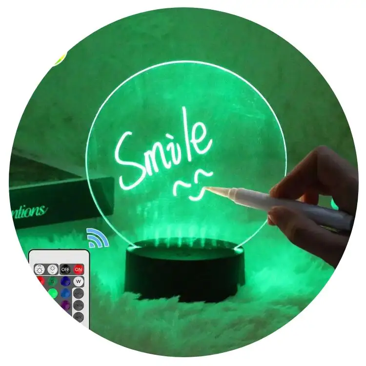 2023 Hot Deals Erasable Writing Board Creative DIY RGB LED 3D Anime Acrylic Writing Board Light Cute Decorative Art Lamp