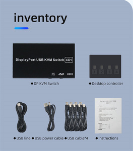 准备发货4K Uhd 4合1四合一出4端口显示端口DP USM KVM交换机双显示器 - Product Image 6