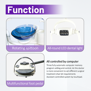 Unit kursi <span class=keywords><strong>Dental</strong></span> elektrik, kursi dokter gigi elektrik dengan nampan instrumen dan kabinet asisten untuk klinik - Product Image 5