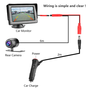 Producto popular Pantalla LCD a color TFT de 4,3 pulgadas Cámara de visión trasera de coche con monitor Monitor de pantalla LCD de coche de bebé