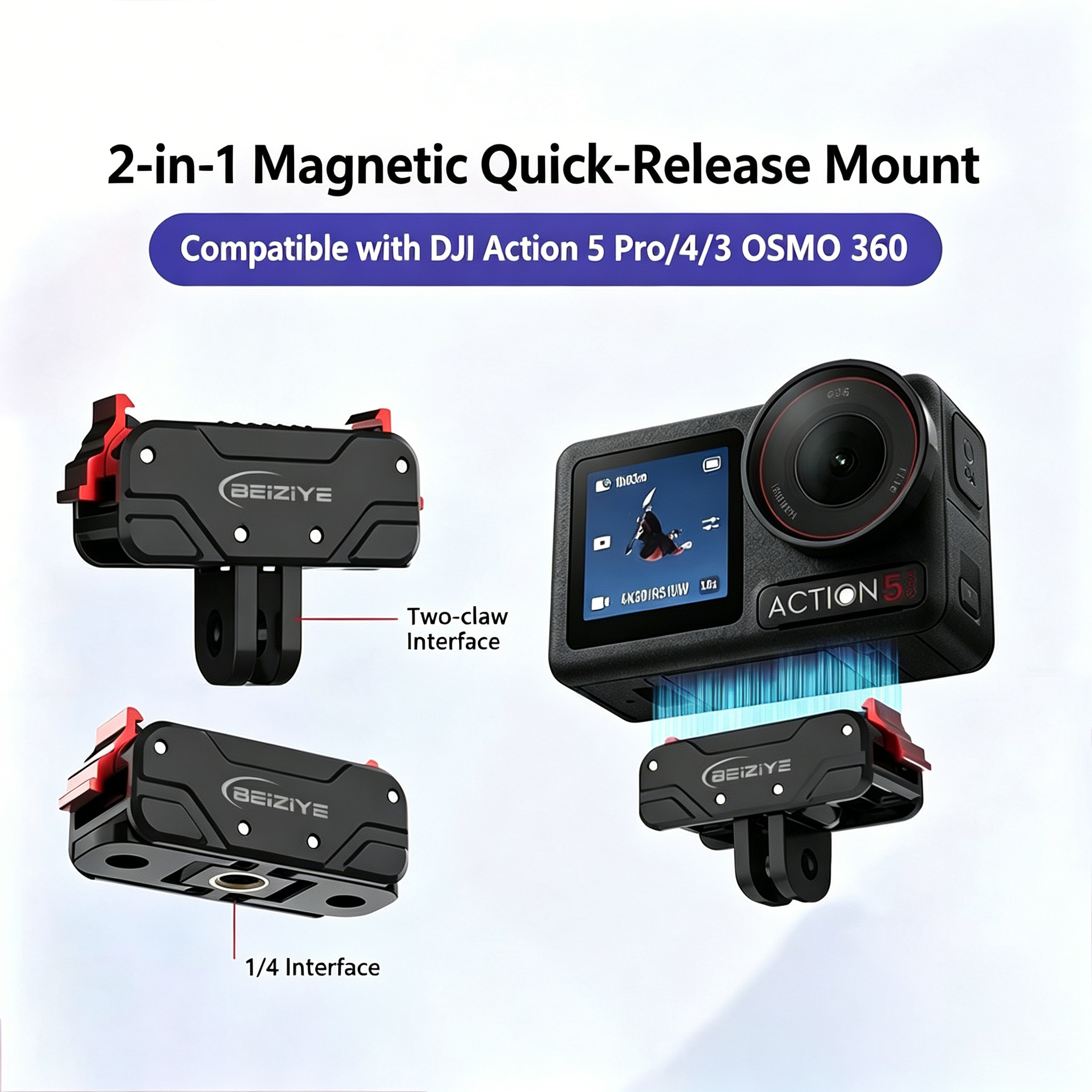 Black - For DJI Action 5Pro/4/3