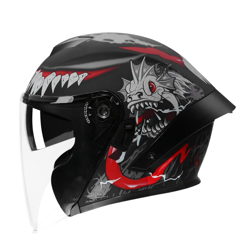 Half Face Motorcycle Helmet M L Xl size German Motorcycle double mirrors with inner visor