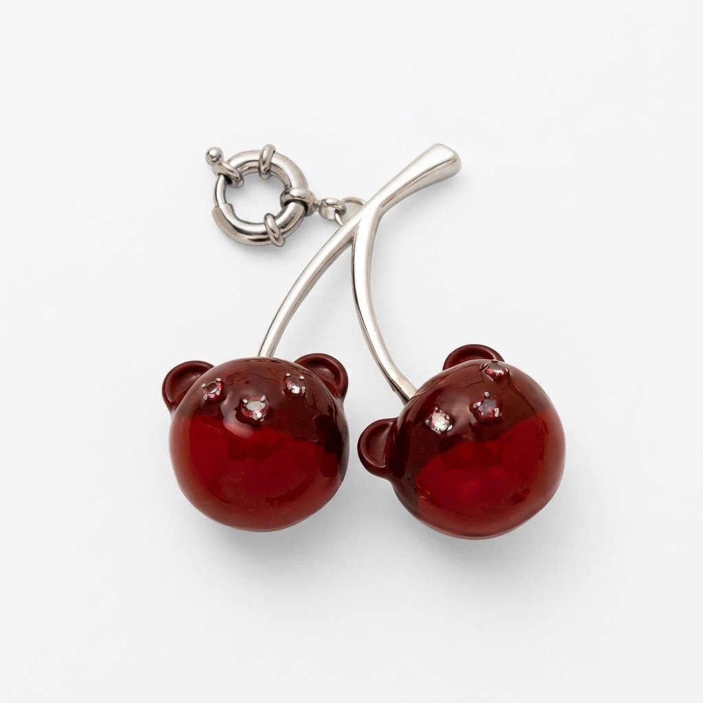 Pendentif cerise rouge 17