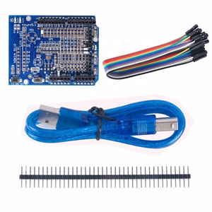 Elektronik Arduino için başlangıç seti, MCU kurulu 1602 LCD Motor sürücü Breadboard dirençler LEDs potansiyometre tel seti