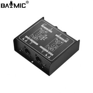 DAYMIC 1/2 каналы DI box аудио пассивная прямая коробка прямая аудиосистема низкий уровень шума для использования музыкальных инструментов - Product Image 2