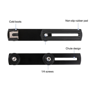 Soporte horizontal para cámara Mini Flash Mount Bar Rail con tornillo de 1/4 "para cámara DSLR Luz LED Flash Light Micrófono - Product Image 4