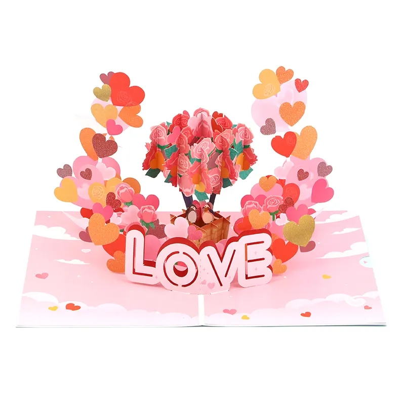 Biglietti d'auguri all'ingrosso con cartellone 520 su misura per cartelloni pubblicitari creativi di san valentino 3D Pop Card