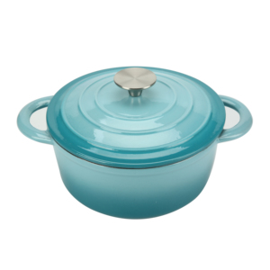 Bộ nồi gang tráng men nhiều màu, nồi hầm tròn sâu có nắp đậy bằng kim loại, bộ nồi kiểu Hà Lan - Product Image 4