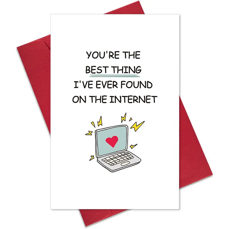 कस्टम इंटरनेट डेटिंग वैलेंटाइन्स डे कार्ड रोमांटिक उपहार कार्ड प्रेमी प्रेमिका के लिए मजेदार सालगिरह कार्ड