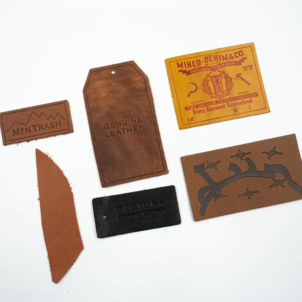 PU علامة جلدية مزخرفة علامة قطع جلدية لمجموعة من الحقائب الجينز 3D PU قطع جلدية للملابس