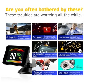 Latest Head up <strong>Display</strong> P16 <strong>LCD</strong> Screen Trip <strong>Computer</strong> With Windshield Suction OBD2 Smart Gauge Hud - Product Image 2