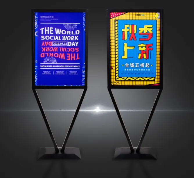 Thẩm mỹ viện Áp phích quảng cáo nhôm đứng cho quảng cáo sàn đứng kim loại Poster