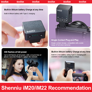 Godox IM20 IM22 IFlash Mini Manual <strong>Camera</strong> <strong>Flash</strong> for Various <strong>Camera</strong> Models 5 Output Levels of Power Universal Hot Shoe Mount - Product Image 5