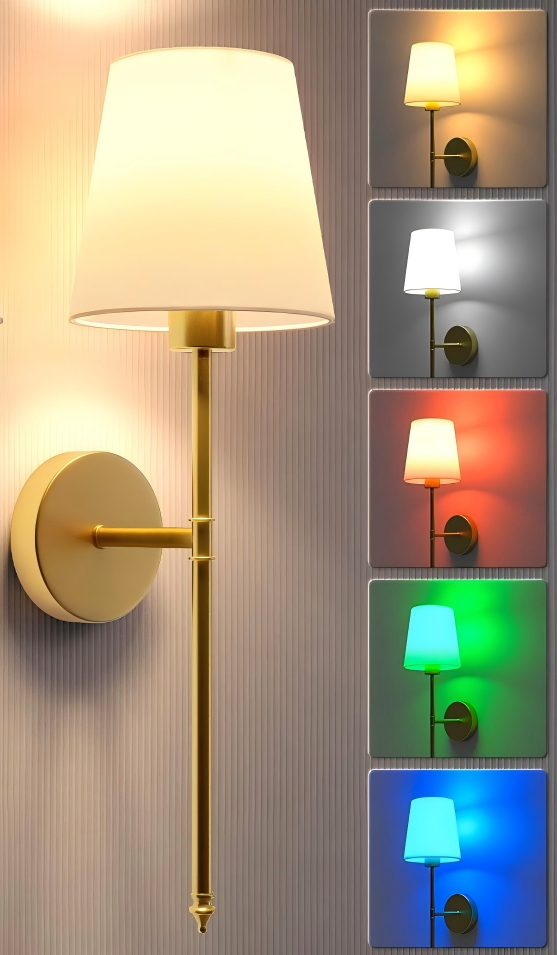 Gold wall sconces