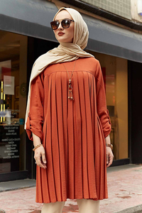 伊斯兰穆斯林女式衬衫休闲Baju 5XL加大码褶裥长袖束腰外衣穆斯林女式上衣