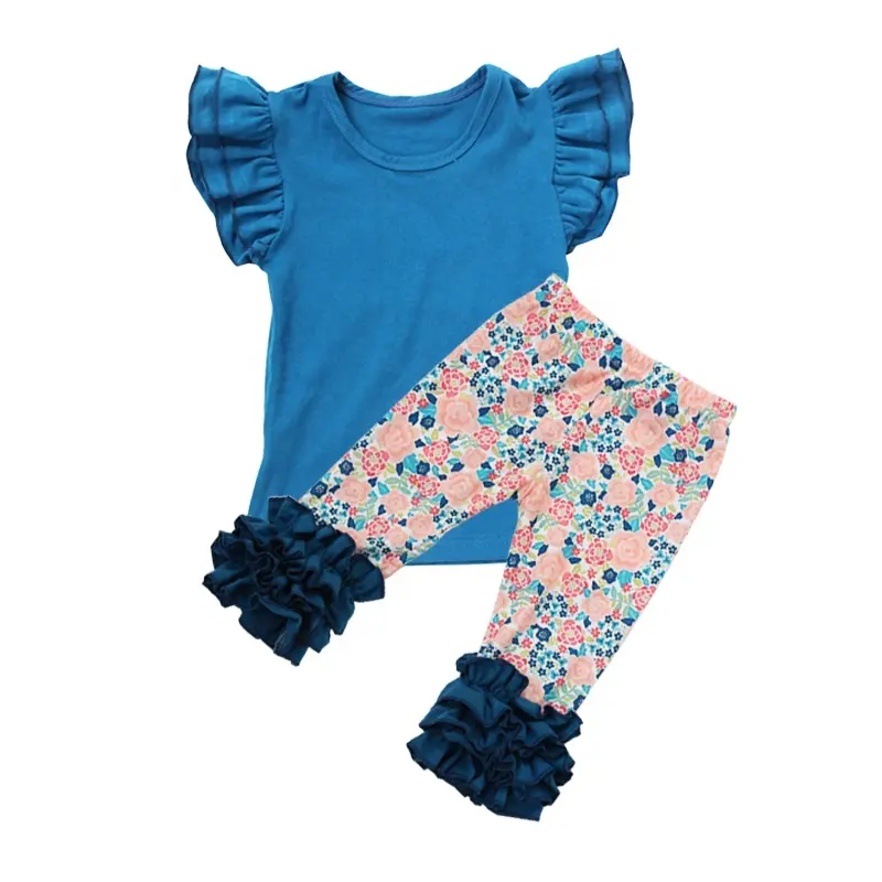 Set Pakaian Anak Perempuan Balita Setelan Blus dan Celana Panjang Cetakan Sutra Susu Set Pakaian Anak Perempuan Dua Potong untuk Bayi