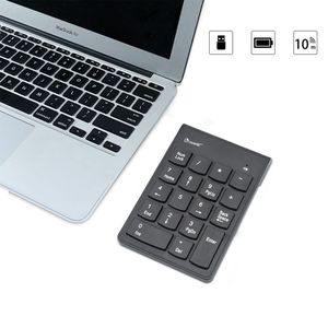 Venta caliente portátil Mini 2,4G teclado numérico inalámbrico 18 teclas interfaz USB número teclado tijera nuevo diseño