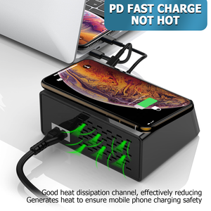 Cep telefonu hızlı şarj şarj 8-Port çoklu Usb şarj aleti QC3.0 PD telefon kablosuz şarj için 100W akıllı USB şarj istasyonu - Product Image 2