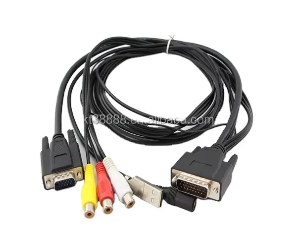 26 pines macho a VGA 15p macho DC campanas cable USB para panel LCD DB26 a cable VGA