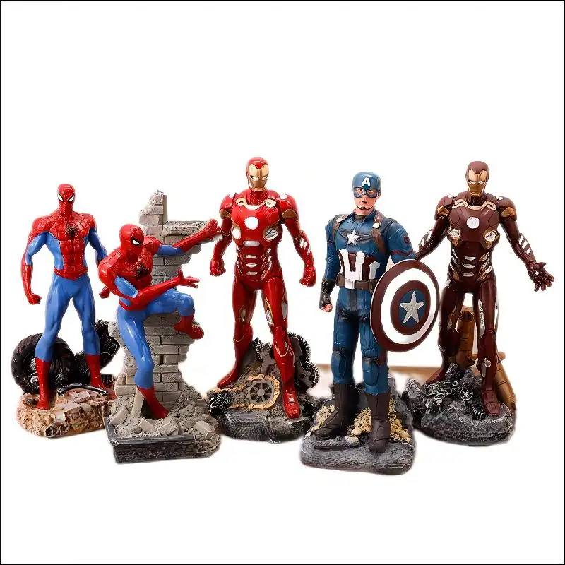 League of Legends Iron Man Spiderman boneca modelo decoração