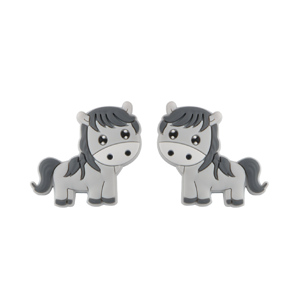 Horse Focal bead Light Gray SA156