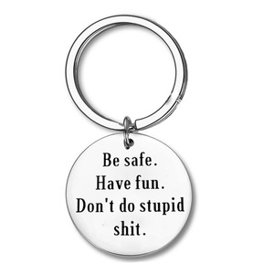 Lái xe an toàn Keychain được an toàn không làm ngu ngốc Shit Keyring món quà tốt nghiệp sinh nhật người đàn ông con trai bạn trai <span class=keywords><strong>husban</strong></span> quà tặng vui Móc chìa khóa - Product Image 2