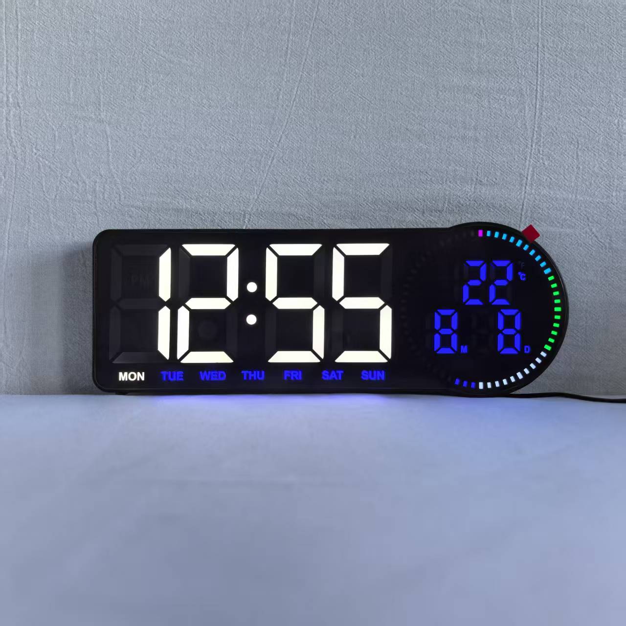 Black shell with white blue light
