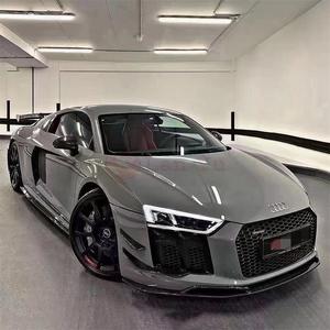 Karbon Fiber araba gereçler ön tampon ön dudak Audi arka difüzör arka Spoiler arka bagaj kanat için Audi R8 vücut kiti - Product Image 3