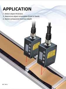 Sensor de distancia láser de alta precisión, sensor óptico de semiconductor rojo de alta precisión, conector M12, salida analógica RS485, PNP, 1 unidad