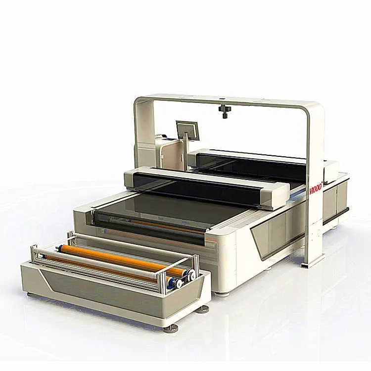 Cortador de tecido Weier com alimentação automática, máquina de corte e plotter a laser Co2 para tecido com câmera ccd
