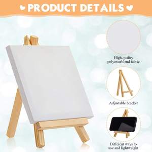 Xin Bowen 10*10cm <span class=keywords><strong>Mini</strong></span> kéo dài <span class=keywords><strong>Canvas</strong></span> Board Gỗ Sơn Giá vẽ cho nghệ sĩ Tripod Tabletop chủ đứng bông - Product Image 3