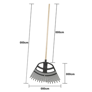 Vertak 3合1长柄塑料花园干草叶耙可拆卸头多功能塑料耙 - Product Image 3