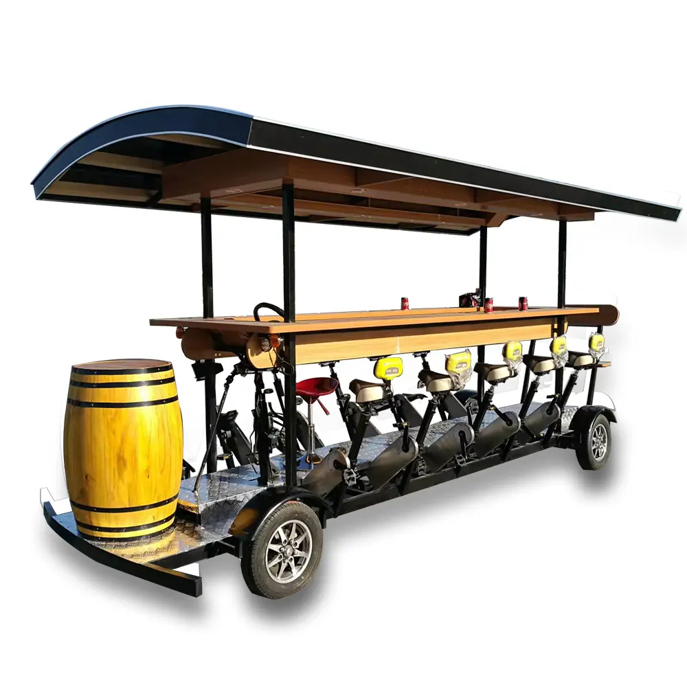 2024 Alimentos & Bebidas Fábrica Pedal Bar Cerveja Bicicleta Pedale Mobil Pub Party Ônibus Turístico Elétrico