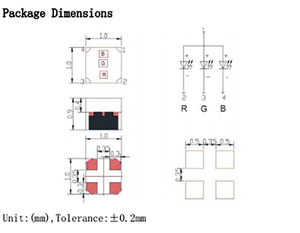 ชิป RGB SMD ขนาดเล็ก1010 LED สีแดงสีเขียวสีน้ำเงินสามสีกับแรงดันไฟฟ้าเข้า6V - Product Image 4