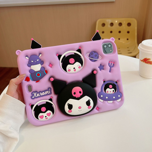Cartoon Cute Kitty for Kulomi Holder Case Real Silicone 3D Shockproof Protection <strong>Cover</strong> for <strong>iPad</strong> Pro 10.<strong>2</strong> Air 9.7 Tablet OPP Bag - Product Image 2