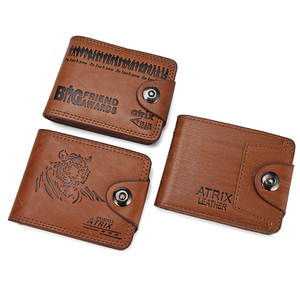 2026 Nhà Máy Bán Buôn Kinh Doanh Gấp Ba Biểu Tượng Tùy Chỉnh Da Ví Với Đa Thẻ Khóa Từ Của Nam Giới Ngắn Mỏng Ví - Product Image 1