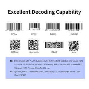 Jingxin เครื่องสแกนบาร์โค้ดแบบใช้มือจับ, 2D สแกนบาร์โค้ดแบบ QR แบบมีสาย USB มีสาย - Product Image 2