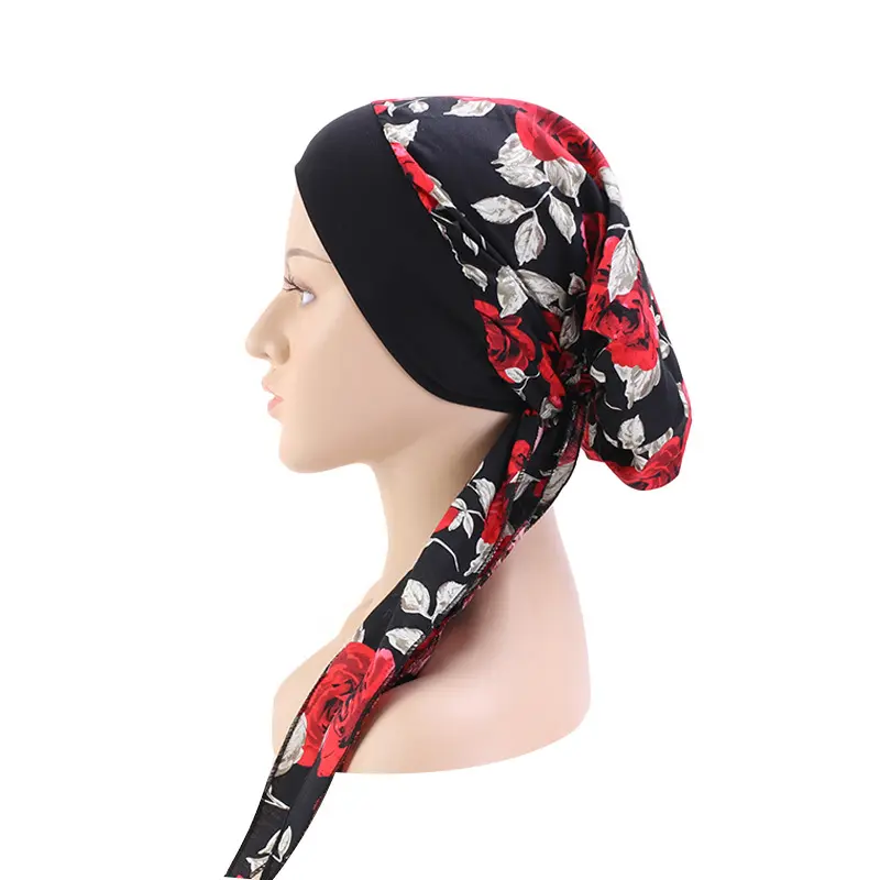 Moda fiori donna Hijab interni musulmano confortevole testa sciarpa turbante cofano pronto da indossare signore islamiche avvolgere sotto Hijab
