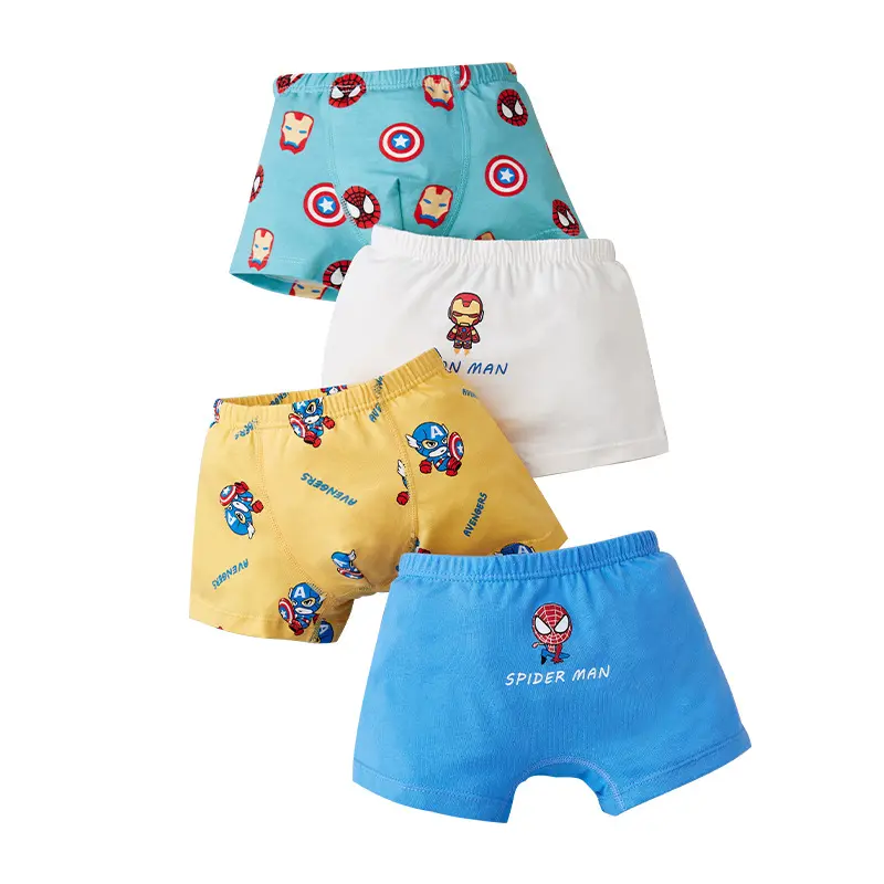 Wholesale Class-A 95% Cotton Children's Small Panties New Cartoon Breathable Kids Boxers